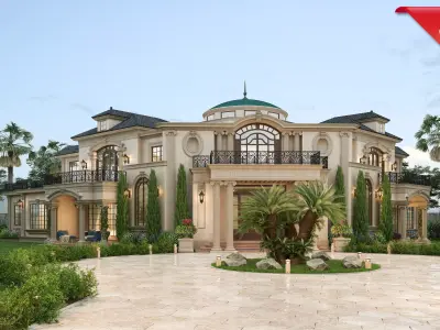 Residential Classic Villa House Exterior Scene 3D model 3D model