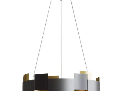 Modern Light Living Room LED Chandelier in Black 3D model