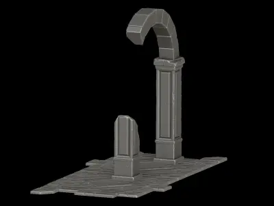 Stylized ruin 3D model