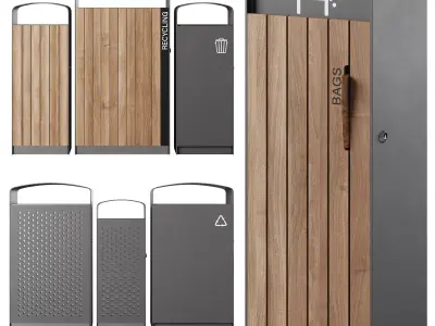 Litter bin and litter bin for dog waste Prax by mmcite 3D model