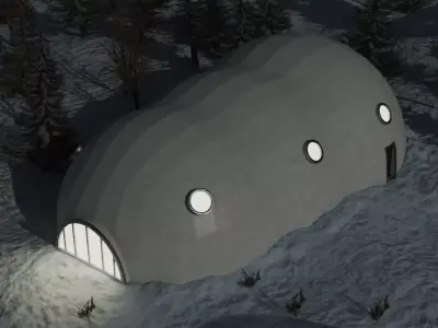 Winter Village Of Geodesic Domes 3D model