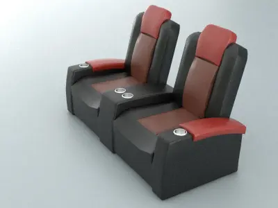 laos Stalls cinema theater chairs Low-poly 3D model