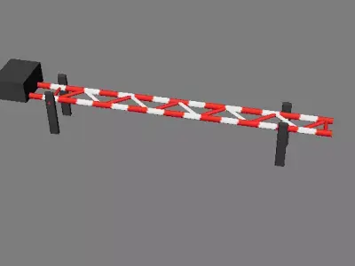Industrial Boom Barrier Gate Low-poly 3D model