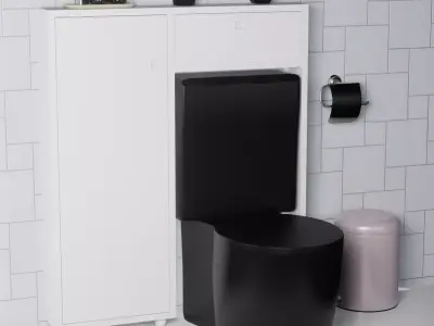 bathroom ikea kohlin toilet cabinet furniture sets home 3D model