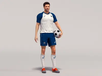  Male Soccer And Goalkeeper Players Animated HQ1 