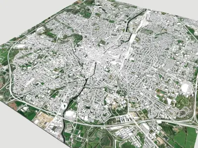 Cityscape Rennes France 3D model