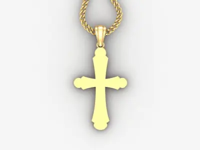 Light Gold 18K Cross Pendant 1CP038 3D print model purchase
