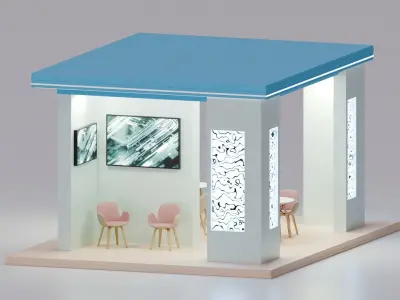 Exhibition Stall or Booth Design for advertisement 3d model 3D model