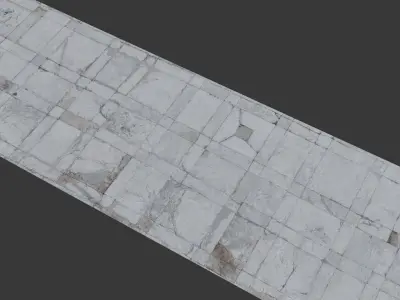 Aged Marble Tiled Floor - 3D Scanned Model Low-poly 3D model