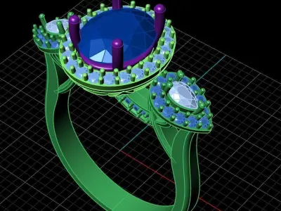 Diamond Ring for Women 3D print model 31