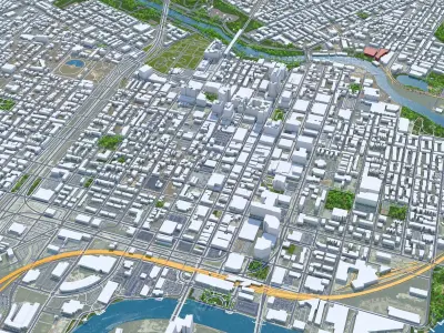 Wilmington Delaware USA 15km Low-poly 3D model