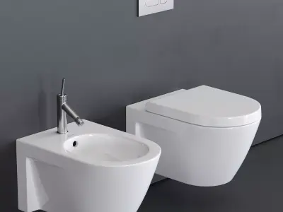 Duravit Starck 2 Wall-hung WC Low-poly 3D model