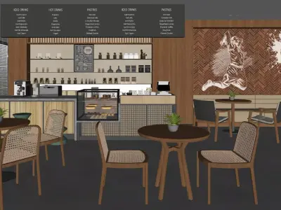 Industrial - style coffee shop 3D model purchase