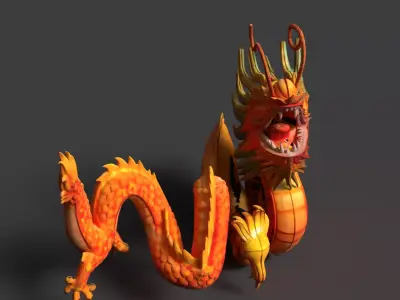Chinese Dragon Lantern  Low-poly 3D model