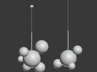 Suspension Light Giopato Coombes Bolle 4 Lamp Set 3D model
