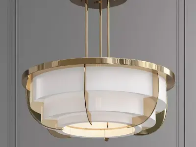 355S 1 ceiling light fixture in gold 3D model