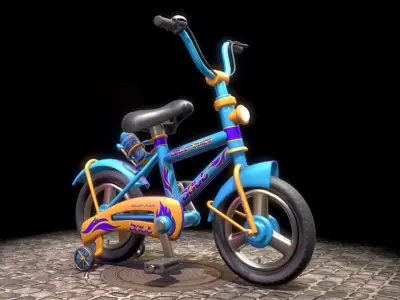 Stylish vintage bicycle Low-poly 3D model purchase
