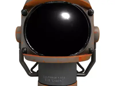 Old Rusty Industrial Spotlight Model Low-poly 3D model