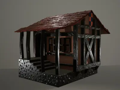 Medieval House  Low-poly 3D model