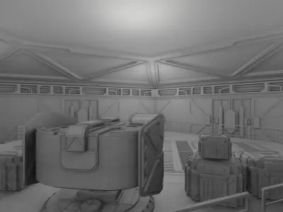 Laboratory control room 3D model