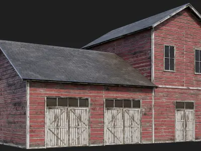 77-78-79-80 - Farm Buildings 4K PBR GameReady Low-poly 3D model