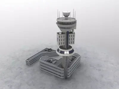 LIMC Control Tower Low-poly 3D model