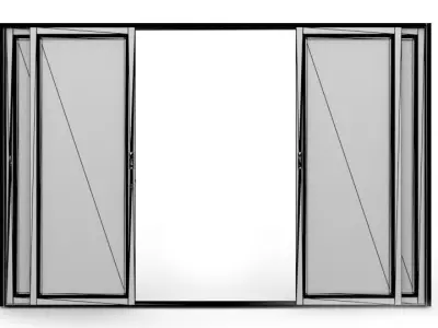 Double sliding mesh door 3D model