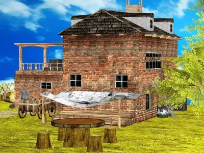 Fantasy Medieval Exclusive Village House 3D Model Low-poly 3D model