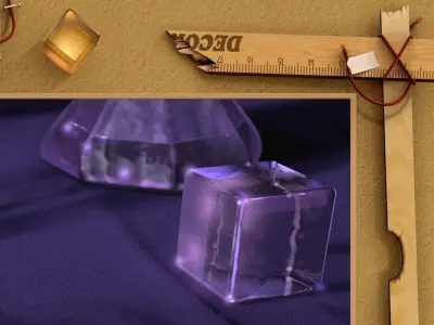 Graphics with glass 3D model