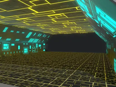 Low Poly Sci-fi Tunnel Low-poly 3D model