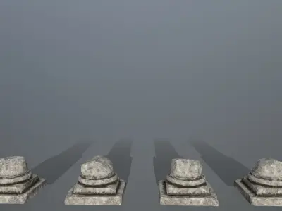 broken pillar Low-poly 3D model