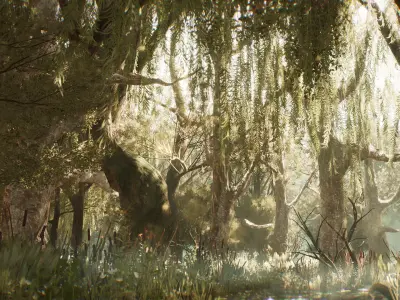 Swamp Environment 42 Assets Low-poly 3D model