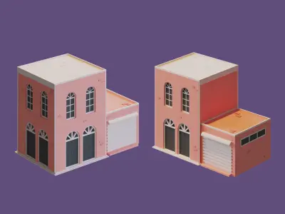 Cartoon House Collection 2 Low-poly 3D model