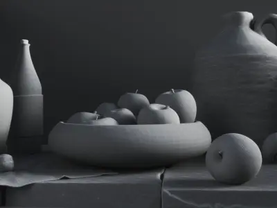 Still life photo set  Low-poly 3D model