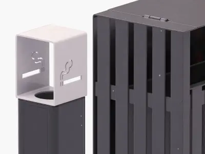 Trash Can Set 3D model