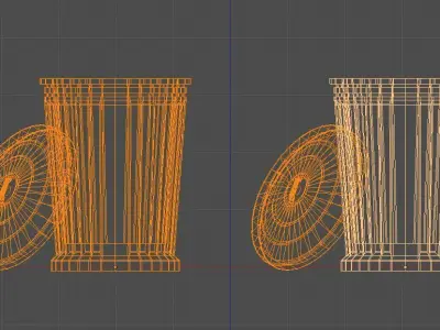 Bin Open  Low-poly 3D model