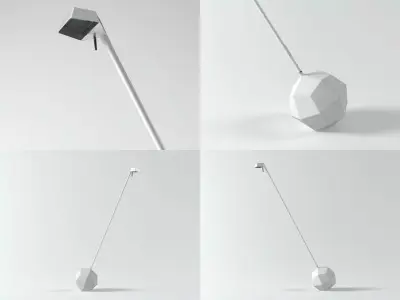 Miyake table lamp designed 3D model