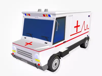 Cartoonish Ambulance 3D model