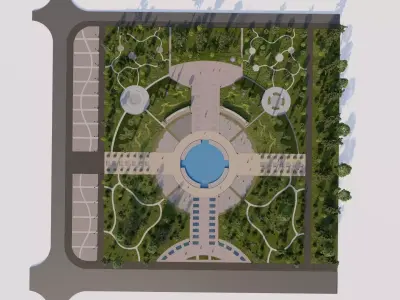 public park-Private Park Landscape -Park Center  3D model