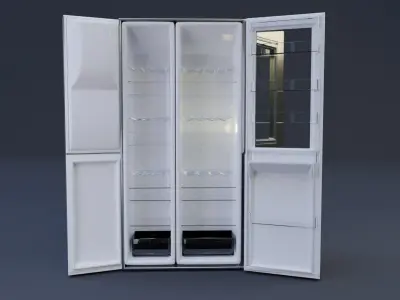 double door lg fridge 3D model
