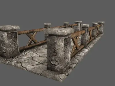 bridge 3 stone Low-poly 3D model
