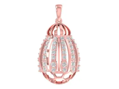 Elegant Cage Style Diamond Pendant for Women  1284 3D print model
