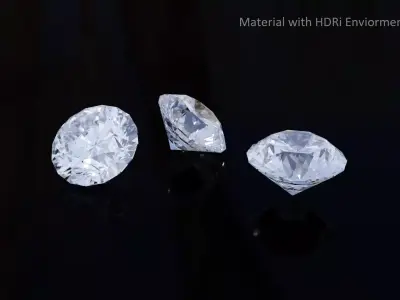 Diamond with PBR material on accurate geometry model 3D model