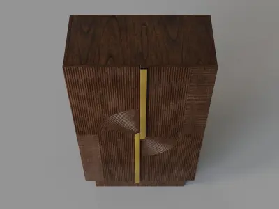 Detour Brown Wine Cabinet 3D model