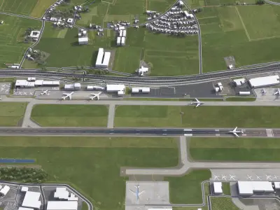 Maastricht Aachen Airport - MST Low-poly 3D model
