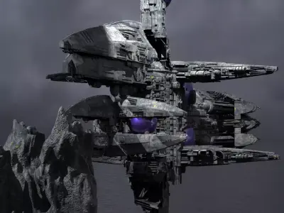 Alien Ocean Relay Station Tower 2 Kit bash  3D model