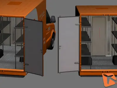 Mercedes-Benz Sprinter TNT animated Low-poly 3D model