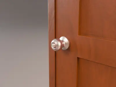 Carved wooden door - Entrance - Room - Bathroom door 3D model