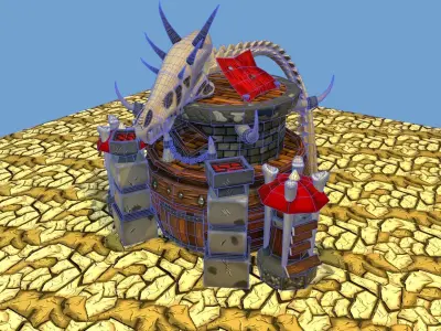 Stylized Orc Town - Town Hall Low-poly 3D model