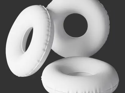 Inflatable ring for riding 3D model